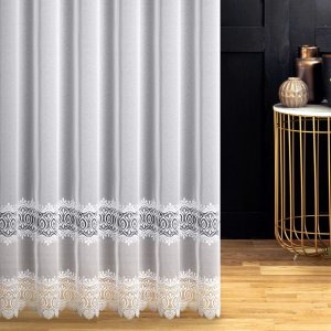 firana z gipiurą do salonu biała