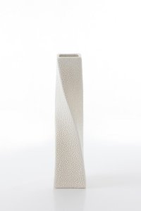KREMOWY WAZON DEKORACYJNY ~ WYSOKI WAZON CERAMICZNY NA KWIATY ~ RISO/2/WAZ/16