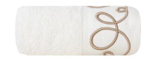 RĘCZNIK FROTTE ~ RE/RING/11/K+BEŻ  ~ KREM + BEŻ ~ 50cm x 90cm