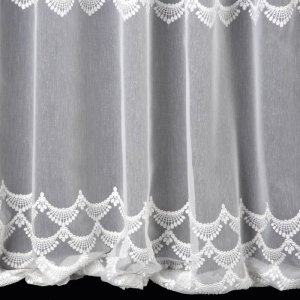 Delikatna firana krótka na metry do okna - haftowane firany na metry - "EDITA" - 210