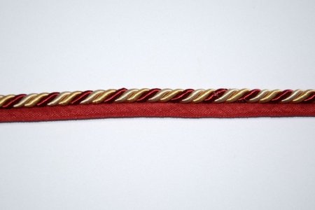 ELEGANCKI SZNUR PASMANTERYJNY ~ wys. 2,00cm ~ BORDO + ZŁOTO + KREM