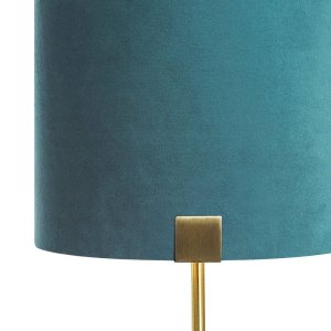 NOWOCZESNA LAMPA DEKORACYJNA ~ ZŁOTO TURKUSOWA LAMPA STOJĄCA ~ EZRA-04