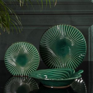 NOWOCZESNY WAZON DEKORACYJNY ~ ZIELONY WAZON CERAMICZNY ~ LEXIE/WAZ/02