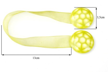 MAGNES DO FIRAN I ZASŁON ~ UPINACZ DEKORACYJNY Z MAGNESEM ~ M/18 ~ ŻÓŁTY ~ 2 SZT