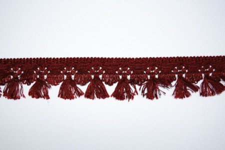 PASMANTERIA Z CHWOSTAMI ~ "MONA" ~ BORDO ~ wys. 5,00 cm