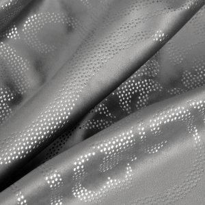 Tkanina welur stalowy z połyskującym wzorem damask na zasłony