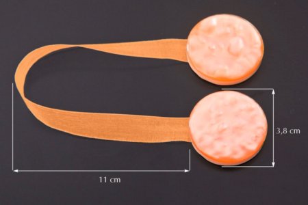 MAGNES DO FIRAN I ZASŁON ~ UPINACZ DEKORACYJNY Z MAGNESEM ~ M/4 ~ POMARAŃCZ