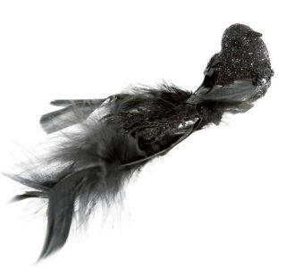 OZDOBA CHOINKOWA SW/OZD/BIRD/34-9 ~ PTAK ~ CZERŃ ~ kpl. 6szt