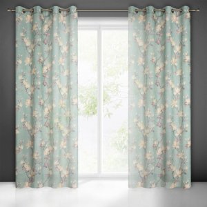 GOTOWE FIRANY NA PRZELOTKACH W KWIATY LUNA ~ nr 1800 ~ 1,40m x 2,50m