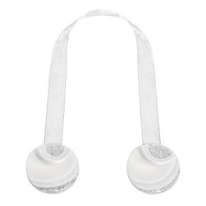 biało srebrny magnes do firan i zasłon m/109