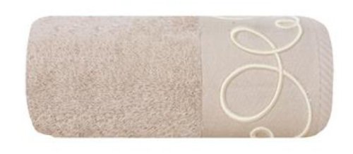 RĘCZNIK FROTTE ~ RE/RING/12/BEŻ+K  ~ BEŻ + KREM ~ 50cm x 90cm