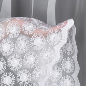 Firana na metry COSTA 125 cm – markizeta haftowana, biała firana do domu
