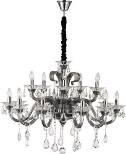 EKSKLUZYWNY ŻYRANDOL W STYLU GLAMOUR ~ SREBRNA LAMPA WISZĄCA ~ GLITTER/03