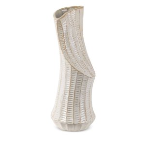 PIĘKNY WAZON W STYLU FRANCUSKIM ~ KREMOWO ZŁOTY WAZON CERAMICZNY ~ LIZA-03