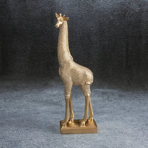 NOWOCZESNA FIGURKA DEKORACYJNA W STYLU GLAMOUR ~ ZŁOTA ŻYRAFA CERAMICZNA ~ HARIS-4