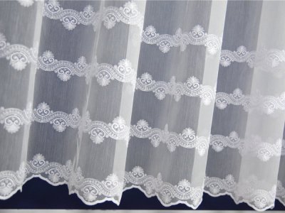 ELEGANCKIE FIRANY ZE SZLAKOWYM HAFTEM ~ FIRANY DO SALONU ~ "NICOLA" BIEL ~ 300