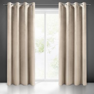 ELEGANCKIE JEDNOKOLOROWE GOTOWE ZASŁONY NA PRZELOTKACH Z WELURU MELANIE ~ nr 1474 ~ 1,40m x 2,50m