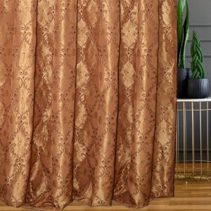 Pałacowe zasłony ze sztucznego jedwabiu - zasłony w ornamenty Italissima - "GRANADA ORANGE" - 295