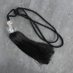 ELEGANCKI CHWOST DO PODPIĘCIA ZASŁON ~ CHWOST ZE KRYSZTAŁOWYMI KULAMI ~ SC/IZA ~ CZARNY