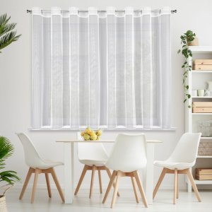 DELIKATNA FIRANA Z POŁYSKIEM NA PRZELOTKACH ~ GOTOWA FIRANA W STYLU GLAMOUR ~ ESEL ~ 3,50m x 1,50m