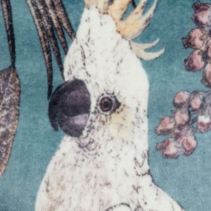 NOWOCZESNY KOC Z PLUSZU ~ ARA ~ TURKUS + POPIEL~ 150x200