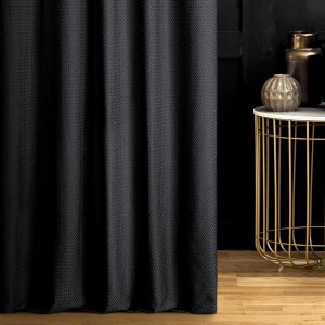 Tkanina zasłonowa na nowoczesne zasłony do salonu Pierre Cardin - "Verdi" czarny - 140