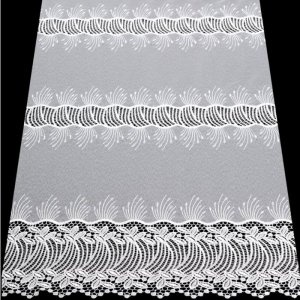 ELEGANCKA FIRANA NA METRY DO SALONU - FIRANA Z GIPIURĄ ~ 3 SZLAKI GIPIURY ~ "ARANA" - BIEL ~ 295