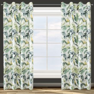 NOWOCZESNE GOTOWE ZASŁONY NA PRZELOTKACH Z DIMOUT'U FLORE ~ nr 1578 ~ 1,40m x 2,50m