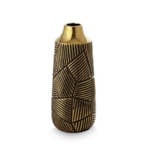 CZARNO ZŁOTY WAZON DEKORACYJNY W STYLU GLAMOUR ~ WAZON CERAMICZNY ~ EMMI/05