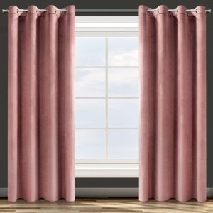 NOWOCZESNE GOTOWE ZASŁONY Z WELURU NA PRZELOTKACH ROSA ~ nr 1732 ~ 1,40m x 2,50m