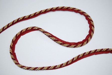 ELEGANCKI SZNUR PASMANTERYJNY ~ wys. 2,00cm ~ BORDO + ZŁOTO + KREM