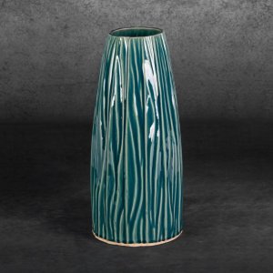 WYSOKI WAZON W STYLU BOHO ~ ZIELONY WAZON CERAMICZNY ~ REA5