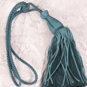 ELEGANCKIE CHWOSTY DO ZASŁON - CHWOST DO PODPIĘCIA ZASŁON ~ SC/ALISA ~ CIEMNY TURKUS