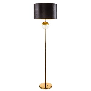 NOWOCZESNA LAMPA Z WELUROWYM ABAŻUREM ~ LAMPA STOJĄCA W STYLU GLAMOUR ~ KAJA-02