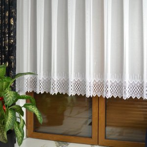 kr&oacute;tka firana karat biała gipiura 165 cm kuchnia okno