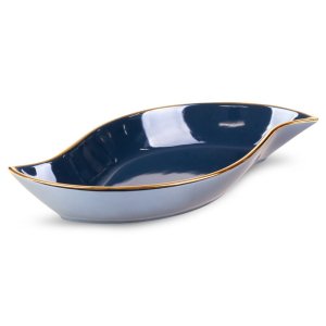 ELEGANCKA GRANATOWO ZŁOTA PATERA CERAMICZNA ~ NOWOCZESNA PATERA DEKORACYJNA ~ AMORA1-2
