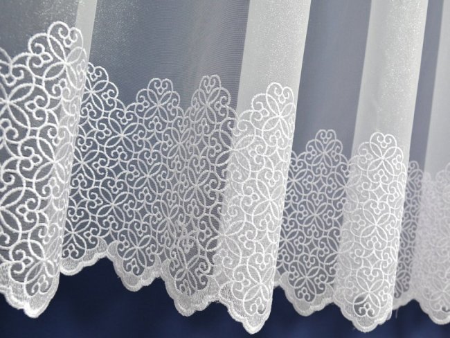 ELEGANCKA I NOWOCZESNA MARKIZETO - ORGANTYNA W ORNAMENTY ~ "VIVIAN" BIEL ~ 280