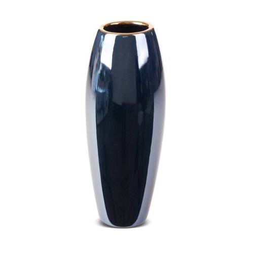 ELEGANCKI GRANATOWO ZŁOTY WAZON CERAMICZNY ~ WYSOKI WAZON DEKORACYJNY ~ AMORA1-6