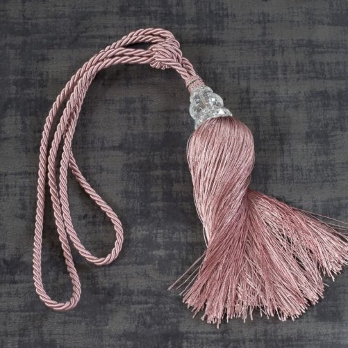 ELEGANCKI CHWOST DO PODPIĘCIA ZASŁON - CHWOST Z KRYSZTAŁAMI ~ SC/LILY ~ RÓŻ