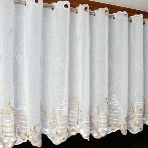 zazdrostka 70 cm do kuchni z delikatnym haftem kawy