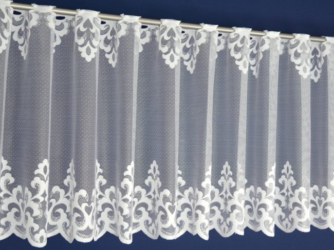 ŻAKARDOWA ZAZDROSTKA W ORNAMENTY ~ ELEGANCKIE ZAZDROSTKI Z ŻAKARDU ~ "GANDI" BIEL - 60