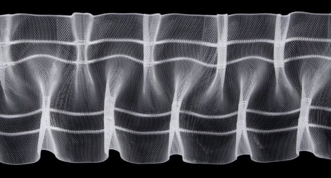 Taśma marszcząca tunelowa SMOK 20577/95 &ndash; żyłka, ozdobne krzyżyki, montaż na rurce karnisza