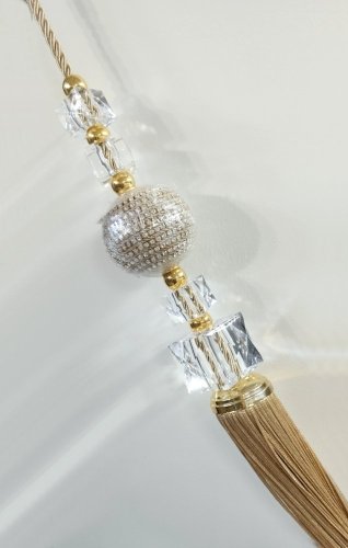 WAHADŁO DEKORACYJNE W STYLU GLAMOUR ~ DŁUGI CHWOST Z CYRKONIAMI ~ 200 ~ ZŁOTO