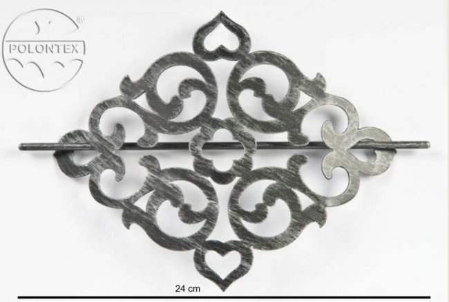 METALOWA SPINKA DO FIRAN I ZASŁON ~ AŻUROWY UPINACZ DO ZASŁON ~ 46917 ~ ROMB STAL
