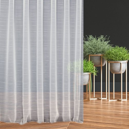 woal w pasy srebrne do sypialni i salonu