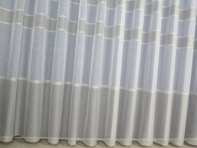 NATURALNE FIRANY Z BATYSTU Z POZIOMYMI LAMPASAMI ~ AŻUROWY WZ&Oacute;R ~ "VIRGO" BIEL + ZŁOTO ~ 300